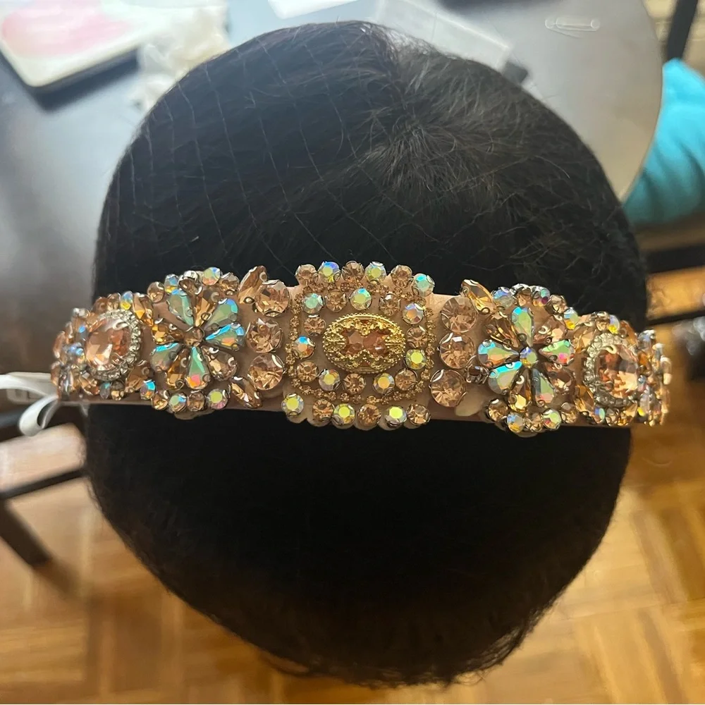 Peach/Cream Colored Bejewelled Headband